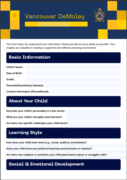 Preview of Vancouver DeMolay About Your Child PDF
